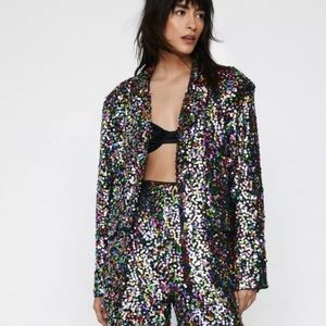 Nasty Gal Rainbow Oversized Sequin Blazer!